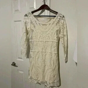 Express mini sheath lace dress size small, ivory color
